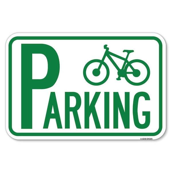 Signmission Bicycle Parking With Graphic Heavy-Gauge Aluminum Sign, 12" x 18", A-1218-24325 A-1218-24325 - main